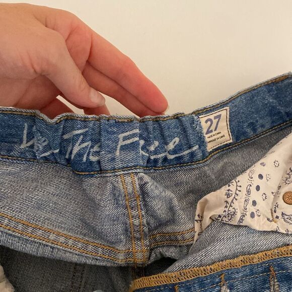 Free People Distressed High Waist Straight Leg Jeans Size 27 - Picture 8 of 14